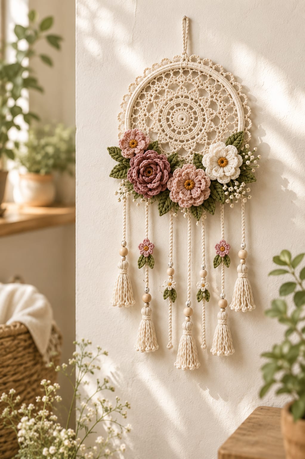 Dreamcatcher Crochet Pattern – Boho Mandala Wall Hanging PDF Pattern