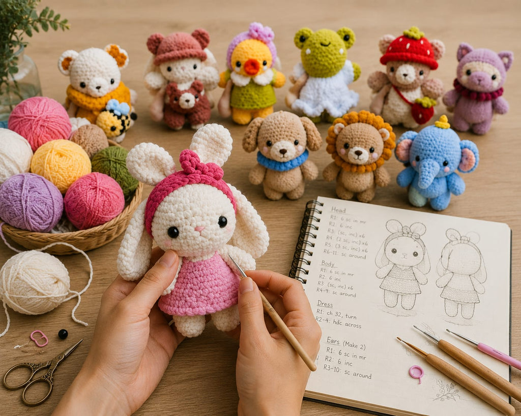 11-in-1 Crochet Bear Pattern Bundle – Amigurumi Teddy Bear PDF Patterns