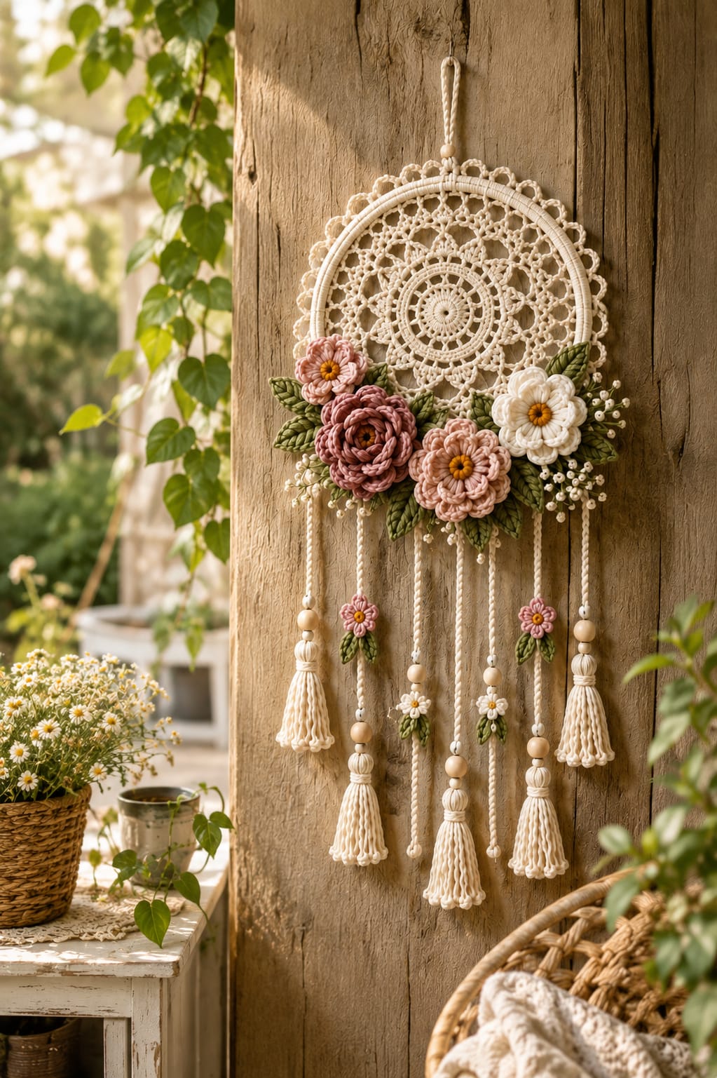 Dreamcatcher Crochet Pattern – Boho Mandala Wall Hanging PDF Pattern